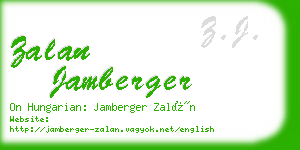 zalan jamberger business card